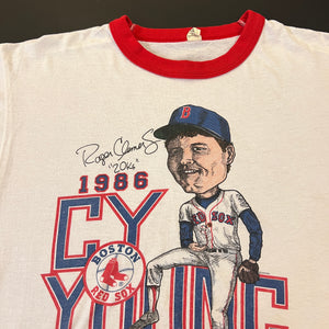 Vintage 1986 Roger Clemens Red Sox Caricature Shirt S/M