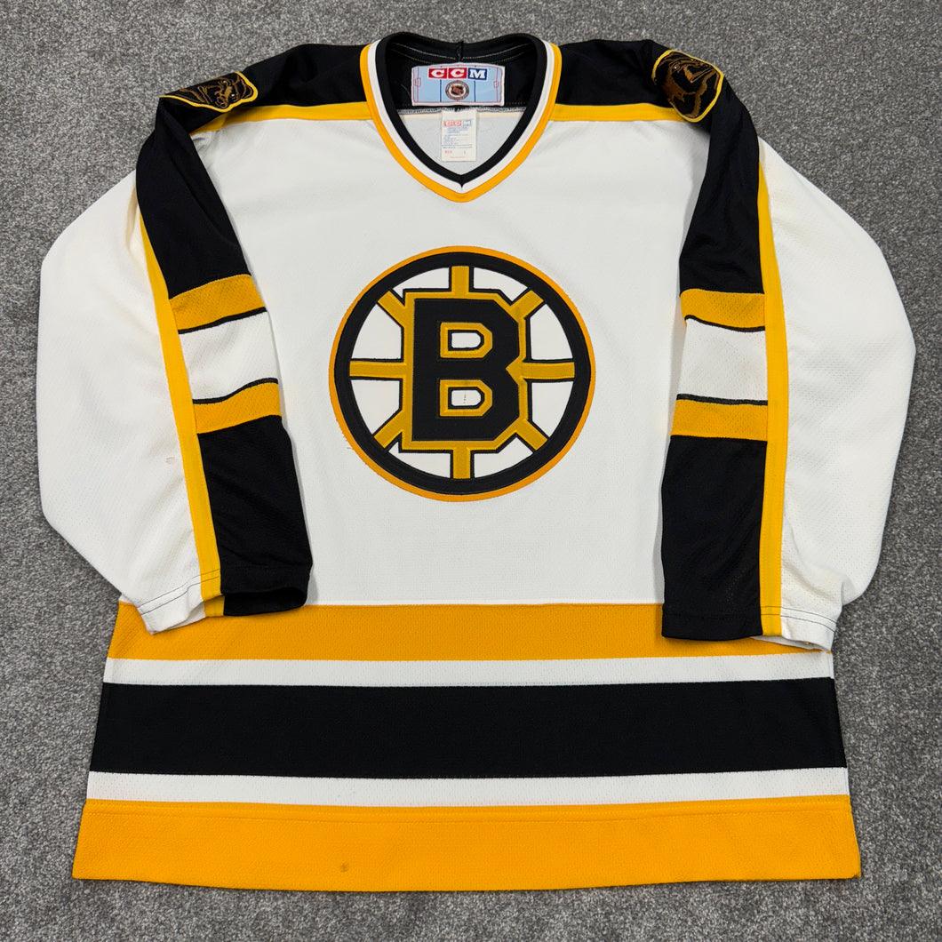 Vintage Boston Bruins White CCM Jersey L