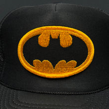 Load image into Gallery viewer, Vintage Batman Logo Black Trucker Snapback Hat