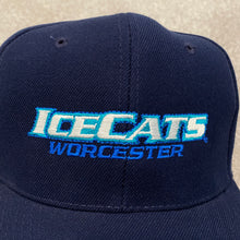 Load image into Gallery viewer, Worcester Ice Cats Navy Spell Out Snapback Hat