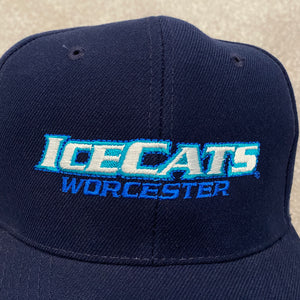 Worcester Ice Cats Navy Spell Out Snapback Hat