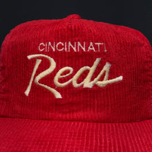Load image into Gallery viewer, Vintage Cincinnati Reds SS Corduroy Script Strapback Hat