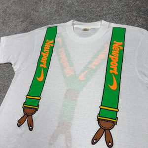 Vintage Newport Cigarettes Suspenders Shirt S/M