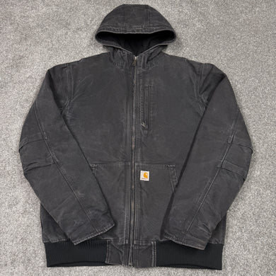 Carhartt Black Hooded Zip Up Jacket L