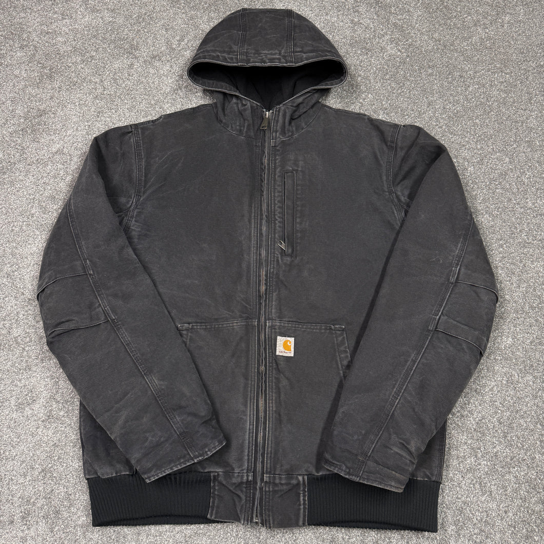 Carhartt Black Hooded Zip Up Jacket L