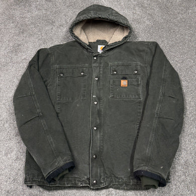Carhartt Green Lined Hooded Jacket L