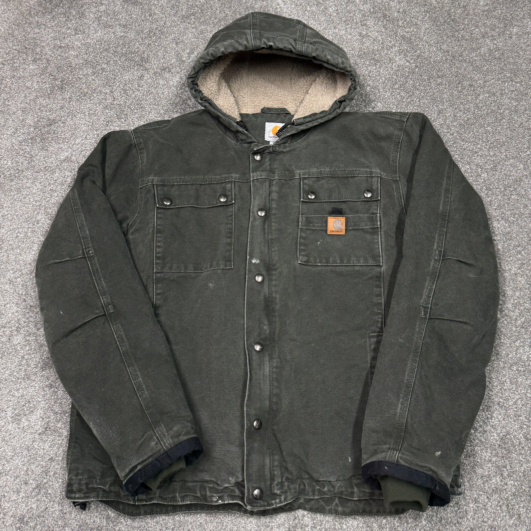 Carhartt Green Lined Hooded Jacket L
