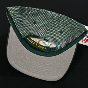 Vintage Green Bay Packers Logo Athletic Grid Strapback Hat NWT