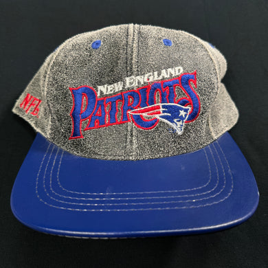 Vintage New England Patriots Leather Snapback Hat