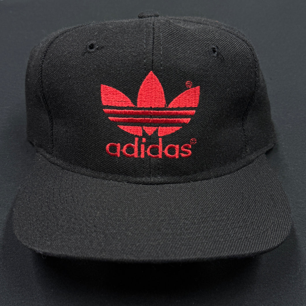 Vintage adidas Trefoil Black Red Snapback Hat