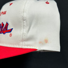 Load image into Gallery viewer, Vintage Philadelphia 76ers Twill SS Script Snapback Hat