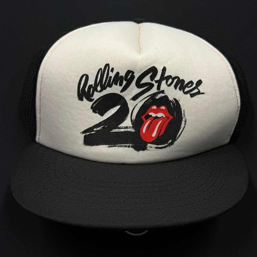 Vintage 1987 Rolling Stones 20th Anniversary Mesh Snapback Hat