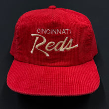 Load image into Gallery viewer, Vintage Cincinnati Reds SS Corduroy Script Strapback Hat