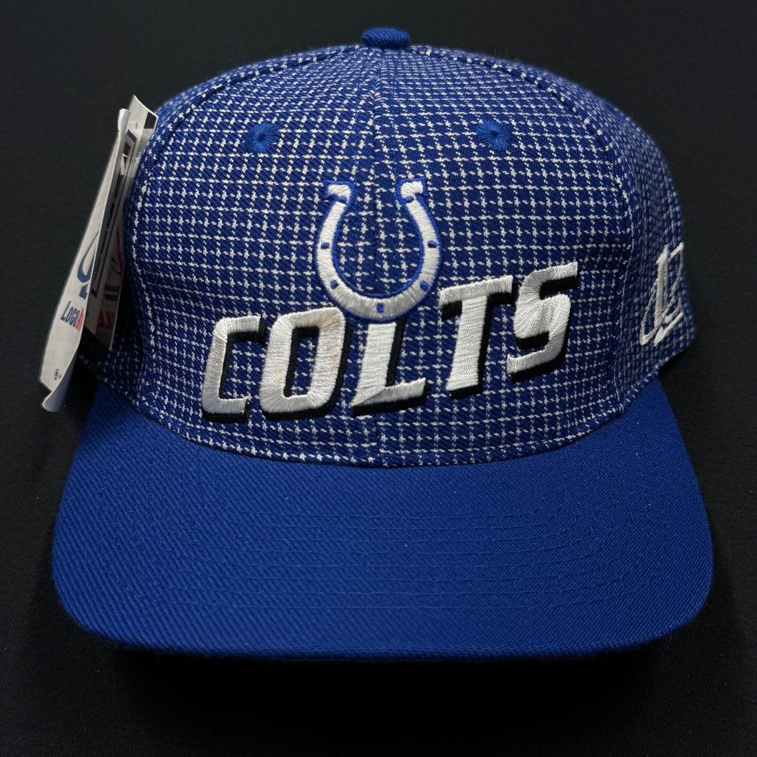 Vintage Indianapolis Colts Logo Athletic Grid Snapback Hat NWT