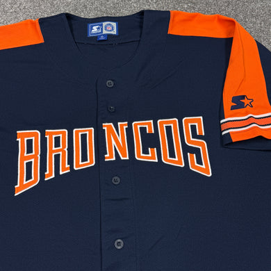 Vintage Denver Broncos Starter Baseball Jersey XL