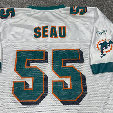 Vintage Junior Seau Miami Dolphins Reebok Jersey XL