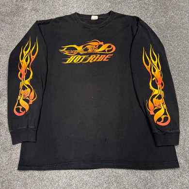 Vintage 2002 Weirs Beach Hot Ride Flames Shirt L