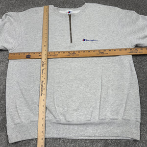 Vintage Champion Quarter Zip Gray Sweatshirt XL