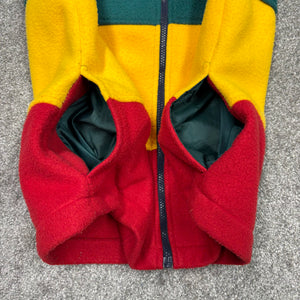 Vintage IZZI Striped Hooded Feece Vest L