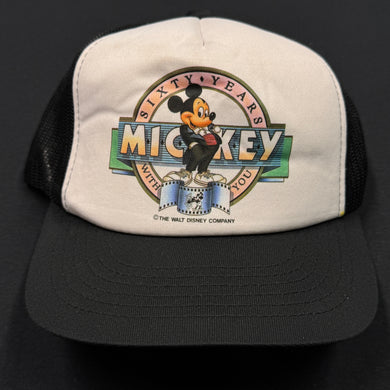 Vintage Mickey Mouse 60 Year Anniverary Mesh Snapback Hat