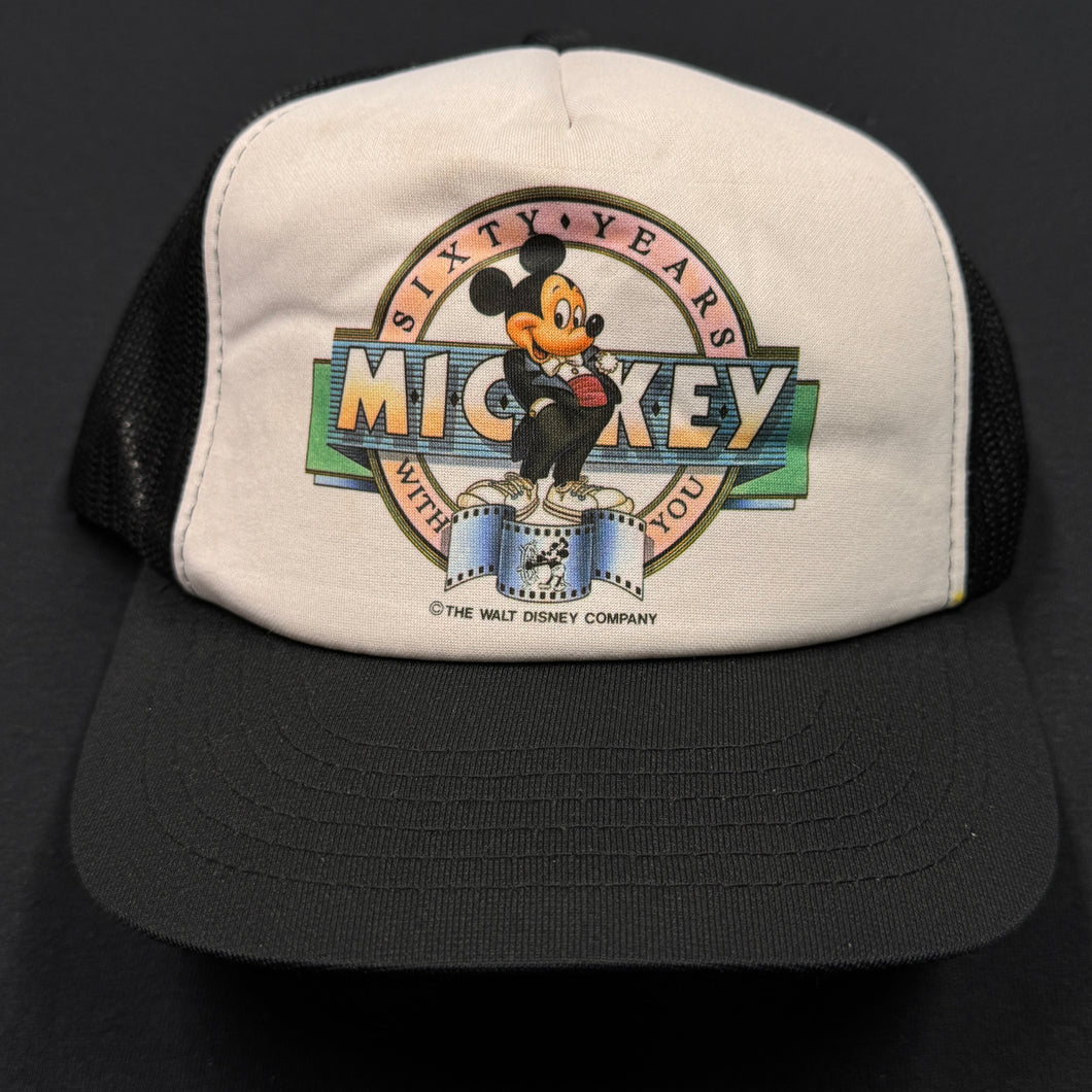 Vintage Mickey Mouse 60 Year Anniverary Mesh Snapback Hat