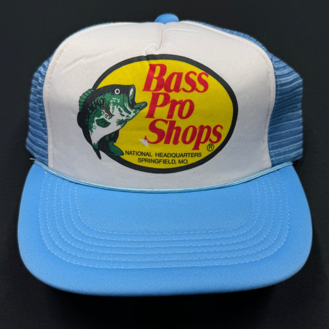 Vintage Bass Pro Shops Blue Mesh Snapback Hat