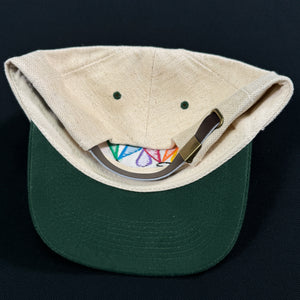 MV Sports Beige Forest Green Strapback Hat