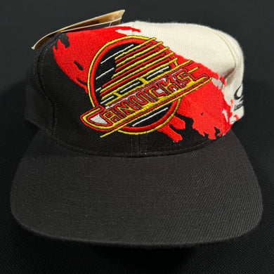 Vintage Vancouver Canucks Red Logo Athletic Splash Snapback Hat NWT