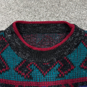 Vintage Patterned Sweater L