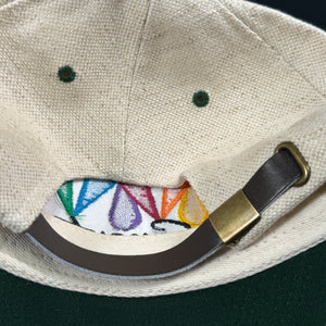 MV Sports Beige Forest Green Strapback Hat