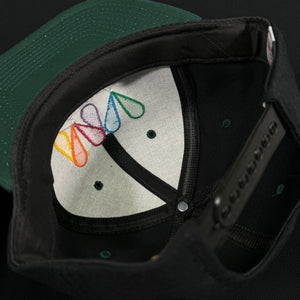 MV Sports Black Green Snapback Hat
