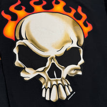 Load image into Gallery viewer, Vintage 2002 Flaming Skull Jersey Shirt L/XL