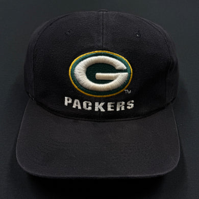 Vintage Green Bay Packers Black Snapback Hat