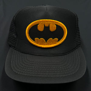 Vintage Batman Logo Black Trucker Snapback Hat