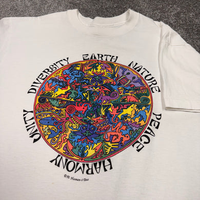 Vintage 1992 Human-i-tees Earth Nature Shirt L/XL