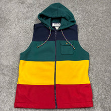 Load image into Gallery viewer, Vintage IZZI Striped Hooded Feece Vest L