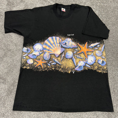 Vintage Cape Cod Sea Shells Wrap Around Shirt L