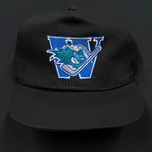 Load image into Gallery viewer, Worcester Ice Cats Black Twill Strapback Hat