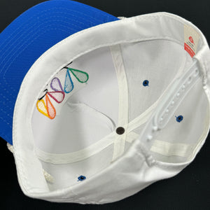 MV Sports White Royal Blue Snapback Hat