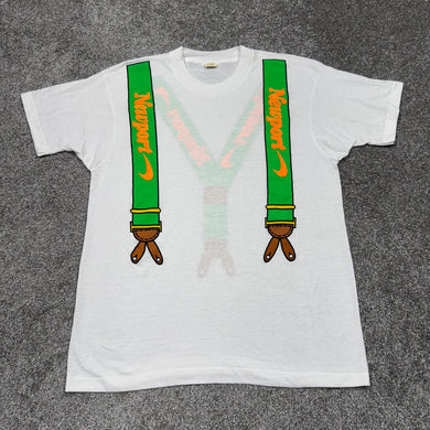 Vintage Newport Cigarettes Suspenders Shirt S/M