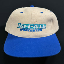 Load image into Gallery viewer, Worcester Ice Cats Beige Blue Strapback Hat