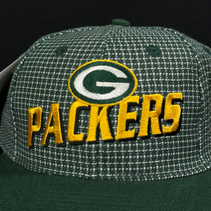 Vintage Green Bay Packers Logo Athletic Grid Strapback Hat NWT