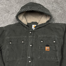 Load image into Gallery viewer, Carhartt Green Lined Hooded Jacket L