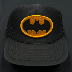 Vintage Batman Logo Black Trucker Snapback Hat