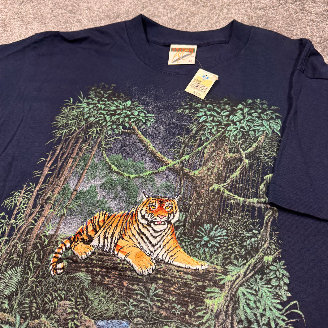Vintage Bengal Tiger Embroidered Shirt S/M NWT