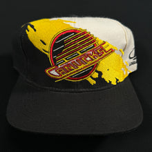 Load image into Gallery viewer, Vintage Vancouver Canucks Gold Logo Athletic Splash Snapback Hat