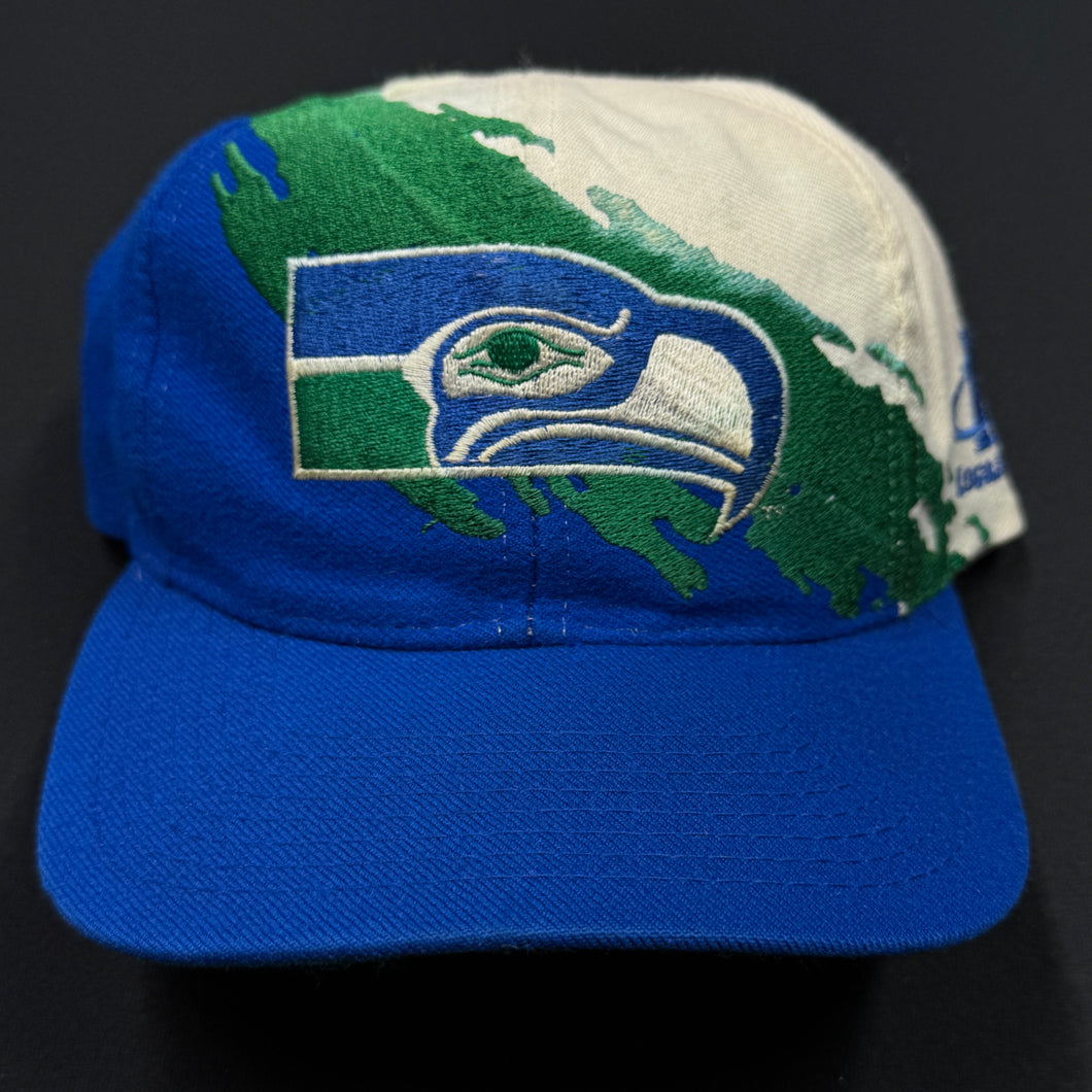 Vintage Seattle Seahawks Logo Athletic Splash Snapback Hat