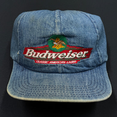 Vintage Budweiser Denim Strapback Hat