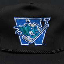 Load image into Gallery viewer, Worcester Ice Cats Black Twill Strapback Hat