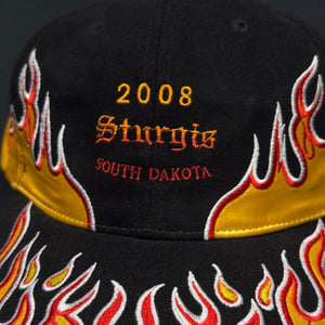 Vintage 2008 Sturgis Biker Rally Flames Fitted Hat M/L